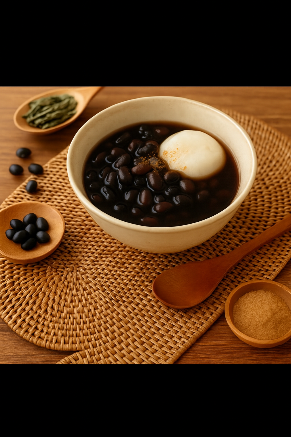 マルベリー黒豆ぜんざい風